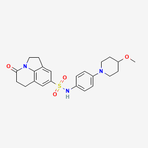 molecular formula C23H27N3O4S B2445346 N-(4-(4-甲氧基哌啶-1-基)苯基)-4-氧代-2,4,5,6-四氢-1H-吡咯并[3,2,1-ij]喹啉-8-磺酰胺 CAS No. 1797026-86-8