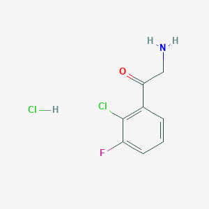 molecular formula C8H8Cl2FNO B2445347 2-Amino-1-(2-chloro-3-fluorophenyl)ethan-1-one hydrochloride CAS No. 2044713-92-8