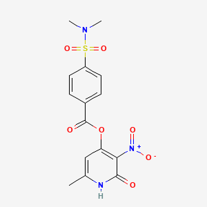 molecular formula C15H15N3O7S B2445349 6-甲基-3-硝基-2-氧代-1,2-二氢吡啶-4-基 4-(N,N-二甲基氨磺酰基)苯甲酸酯 CAS No. 868680-17-5