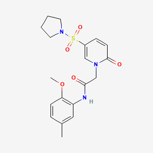 N-(2-methoxy-5-methylphenyl)-2-(2-oxo-5-pyrrolidin-1-ylsulfonylpyridin-1-yl)acetamide