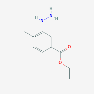 molecular formula C10H14N2O2 B2445352 Ethyl 3-hydrazinyl-4-methylbenzoate CAS No. 1185302-10-6; 933690-86-9