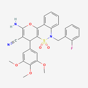 2-Amino-6-(2-fluorobenzyl)-4-(3,4,5-trimethoxyphenyl)-4,6-dihydropyrano[3,2-c][2,1]benzothiazine-3-carbonitrile 5,5-dioxide