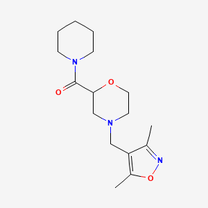 molecular formula C16H25N3O3 B2445361 [4-[(3,5-Dimethyl-1,2-oxazol-4-yl)methyl]morpholin-2-yl]-piperidin-1-ylmethanone CAS No. 2415629-43-3