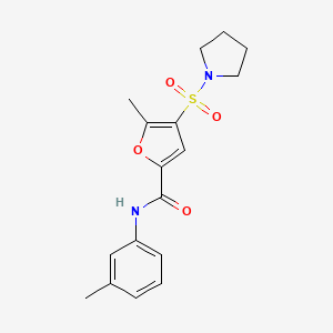 molecular formula C17H20N2O4S B2445364 5-methyl-4-(pyrrolidin-1-ylsulfonyl)-N-(m-tolyl)furan-2-carboxamide CAS No. 1207041-29-9