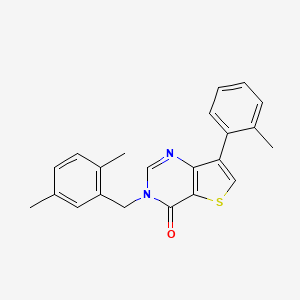 molecular formula C22H20N2OS B2445367 3-(2,5-dimethylbenzyl)-7-(2-methylphenyl)thieno[3,2-d]pyrimidin-4(3H)-one CAS No. 1206993-27-2