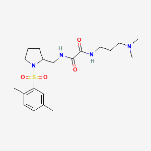 N1-(3-(dimethylamino)propyl)-N2-((1-((2,5-dimethylphenyl)sulfonyl)pyrrolidin-2-yl)methyl)oxalamide