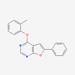 molecular formula C19H14N2O2 B2445372 4-(2-甲基苯氧基)-6-苯基呋喃[2,3-d]嘧啶 CAS No. 672925-50-7