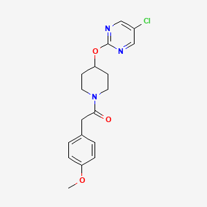 molecular formula C18H20ClN3O3 B2445384 1-[4-(5-Chloropyrimidin-2-yl)oxypiperidin-1-yl]-2-(4-methoxyphenyl)ethanone CAS No. 2415565-20-5