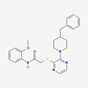 molecular formula C25H28N4O2S B2445390 2-{[3-(4-benzylpiperidin-1-yl)pyrazin-2-yl]sulfanyl}-N-(2-methoxyphenyl)acetamide CAS No. 1116038-02-8