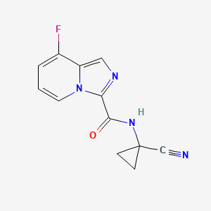 molecular formula C12H9FN4O B2445395 N-(1-Cyanocyclopropyl)-8-fluoroimidazo[1,5-a]pyridine-3-carboxamide CAS No. 2418711-50-7