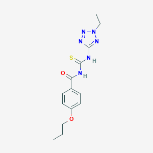 molecular formula C14H18N6O2S B244540 N-[(2-ethyl-2H-tetrazol-5-yl)carbamothioyl]-4-propoxybenzamide 