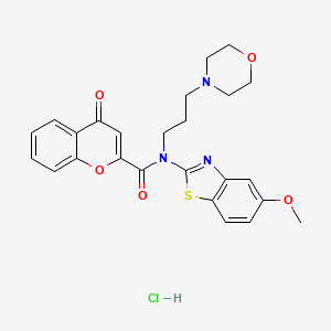 molecular formula C25H26ClN3O5S B2445409 盐酸N-(5-甲氧基苯并[d]噻唑-2-基)-N-(3-吗啉基丙基)-4-氧代-4H-色满-2-甲酰胺 CAS No. 1216705-25-7