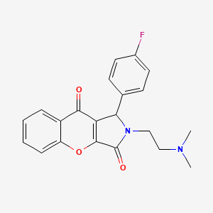 molecular formula C21H19FN2O3 B2445414 2-(2-(Dimethylamino)ethyl)-1-(4-fluorophenyl)-1,2-dihydrochromeno[2,3-c]pyrrole-3,9-dione CAS No. 631866-24-5