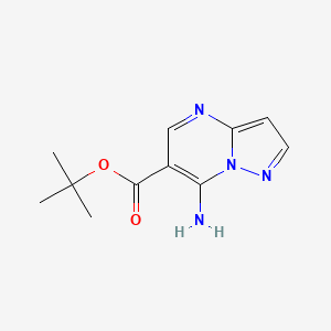 molecular formula C11H14N4O2 B2445419 Tert-butyl 7-aminopyrazolo[1,5-a]pyrimidine-6-carboxylate CAS No. 2248286-68-0