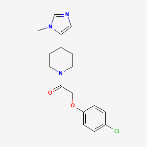 molecular formula C17H20ClN3O2 B2445427 2-(4-Chlorophenoxy)-1-[4-(3-methylimidazol-4-yl)piperidin-1-yl]ethanone CAS No. 2309706-71-4