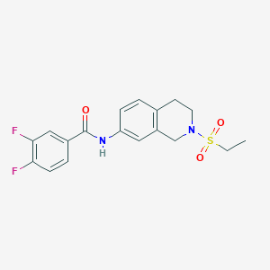 molecular formula C18H18F2N2O3S B2445441 N-(2-(ethylsulfonyl)-1,2,3,4-tetrahydroisoquinolin-7-yl)-3,4-difluorobenzamide CAS No. 954640-47-2