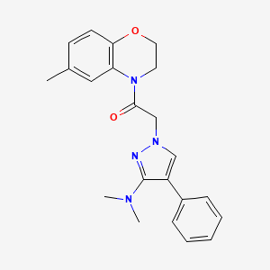 2-(3-(dimethylamino)-4-phenyl-1H-pyrazol-1-yl)-1-(6-methyl-2H-benzo[b][1,4]oxazin-4(3H)-yl)ethanone