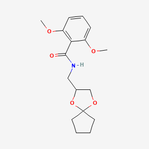 molecular formula C17H23NO5 B2445447 N-(1,4-二氧杂螺[4.4]壬-2-基甲基)-2,6-二甲氧基苯甲酰胺 CAS No. 923113-92-2
