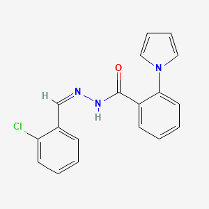 molecular formula C18H14ClN3O B2445448 N'-[(1Z)-(2-chlorophenyl)methylidene]-2-(1H-pyrrol-1-yl)benzohydrazide CAS No. 344934-45-8