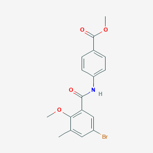 molecular formula C17H16BrNO4 B244545 Methyl 4-[(5-bromo-2-methoxy-3-methylbenzoyl)amino]benzoate 