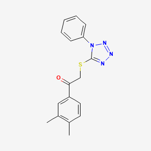 molecular formula C17H16N4OS B2445458 1-(3,4-dimethylphenyl)-2-((1-phenyl-1H-tetrazol-5-yl)thio)ethanone CAS No. 690646-52-7