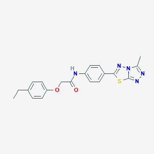 molecular formula C20H19N5O2S B244546 2-(4-ethylphenoxy)-N-[4-(3-methyl[1,2,4]triazolo[3,4-b][1,3,4]thiadiazol-6-yl)phenyl]acetamide 