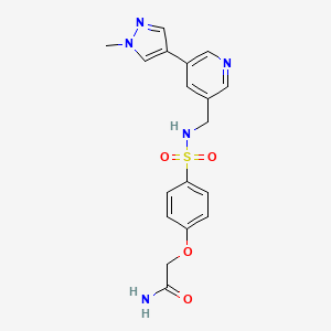 2-(4-(N-((5-(1-methyl-1H-pyrazol-4-yl)pyridin-3-yl)methyl)sulfamoyl)phenoxy)acetamide