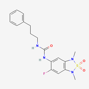 1-(6-Fluoro-1,3-dimethyl-2,2-dioxido-1,3-dihydrobenzo[c][1,2,5]thiadiazol-5-yl)-3-(3-phenylpropyl)urea
