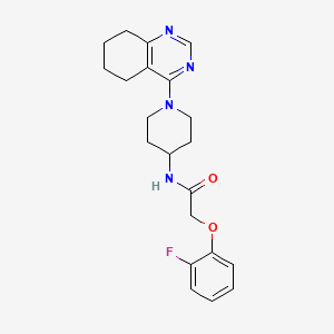 molecular formula C21H25FN4O2 B2445470 2-(2-fluorophenoxy)-N-(1-(5,6,7,8-tetrahydroquinazolin-4-yl)piperidin-4-yl)acetamide CAS No. 2034265-24-0