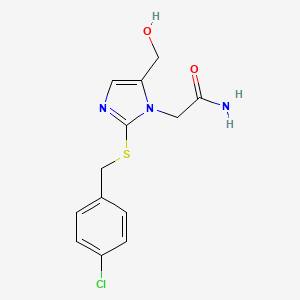 2-(2-((4-chlorobenzyl)thio)-5-(hydroxymethyl)-1H-imidazol-1-yl)acetamide