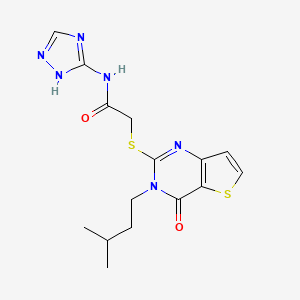 2-((3-isopentyl-4-oxo-3,4-dihydrothieno[3,2-d]pyrimidin-2-yl)thio)-N-(4H-1,2,4-triazol-3-yl)acetamide