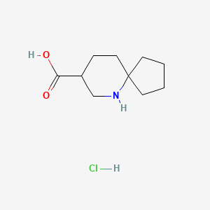 molecular formula C10H18ClNO2 B2445476 6-Azaspiro[4.5]decane-8-carboxylic acid;hydrochloride CAS No. 2377033-88-8