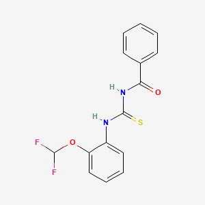 molecular formula C15H12F2N2O2S B2445487 N-苯甲酰-N'-[2-(二氟甲氧基)苯基]硫脲 CAS No. 674366-19-9