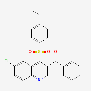 molecular formula C24H18ClNO3S B2445489 [6-Chloro-4-(4-ethylphenyl)sulfonylquinolin-3-yl]-phenylmethanone CAS No. 866847-52-1