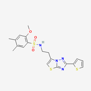 2-methoxy-4,5-dimethyl-N-(2-(2-(thiophen-2-yl)thiazolo[3,2-b][1,2,4]triazol-6-yl)ethyl)benzenesulfonamide