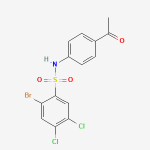 molecular formula C14H10BrCl2NO3S B2445506 N-(4-acetylphenyl)-2-bromo-4,5-dichlorobenzenesulfonamide CAS No. 2380009-07-2