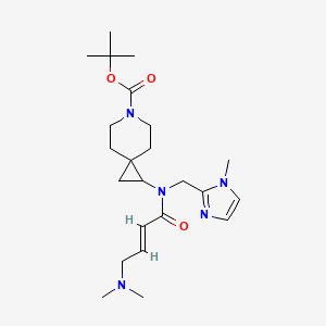 Tert-butyl 2-[[(E)-4-(dimethylamino)but-2-enoyl]-[(1-methylimidazol-2-yl)methyl]amino]-6-azaspiro[2.5]octane-6-carboxylate