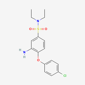 3-amino-4-(4-chlorophenoxy)-N,N-diethylbenzene-1-sulfonamide