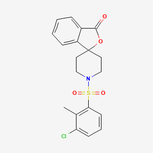 molecular formula C19H18ClNO4S B2445521 1'-((3-chloro-2-methylphenyl)sulfonyl)-3H-spiro[isobenzofuran-1,4'-piperidin]-3-one CAS No. 1797022-56-0