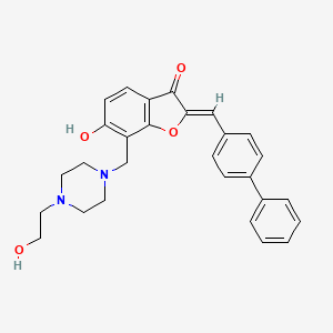 molecular formula C28H28N2O4 B2445534 (Z)-2-([1,1'-联苯]-4-亚甲基)-6-羟基-7-((4-(2-羟乙基)哌嗪-1-基)甲基)苯并呋喃-3(2H)-酮 CAS No. 899390-22-8