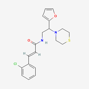 molecular formula C19H21ClN2O2S B2445538 (E)-3-(2-氯苯基)-N-(2-(呋喃-2-基)-2-硫吗啉基乙基)丙烯酰胺 CAS No. 2035001-17-1