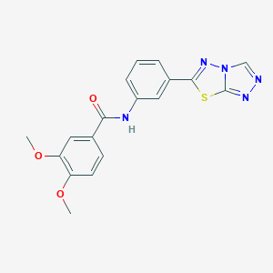 molecular formula C18H15N5O3S B244554 3,4-dimethoxy-N-(3-[1,2,4]triazolo[3,4-b][1,3,4]thiadiazol-6-ylphenyl)benzamide 
