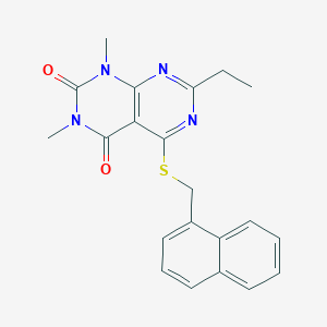 7-ethyl-1,3-dimethyl-5-((naphthalen-1-ylmethyl)thio)pyrimido[4,5-d]pyrimidine-2,4(1H,3H)-dione