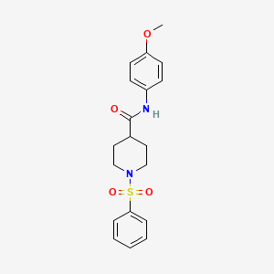 molecular formula C19H22N2O4S B2445553 N-(4-methoxyphenyl)-1-(phenylsulfonyl)-4-piperidinecarboxamide CAS No. 352672-88-9