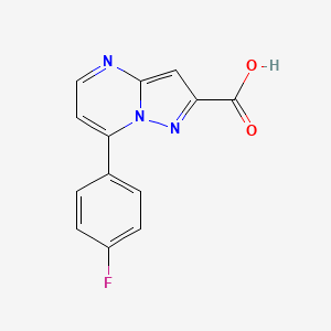 molecular formula C13H8FN3O2 B2445558 7-(4-Fluorophenyl)pyrazolo[1,5-a]pyrimidine-2-carboxylic acid CAS No. 828276-01-3