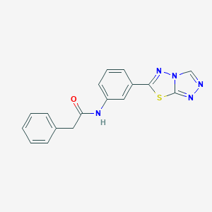 molecular formula C17H13N5OS B244556 2-phenyl-N-[3-([1,2,4]triazolo[3,4-b][1,3,4]thiadiazol-6-yl)phenyl]acetamide 