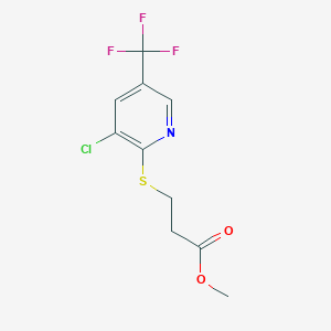 molecular formula C10H9ClF3NO2S B2445560 3-{[3-氯-5-(三氟甲基)吡啶-2-基]硫代}丙酸甲酯 CAS No. 380453-90-7