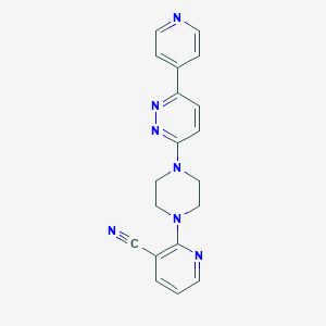 molecular formula C19H17N7 B2445564 2-{4-[6-(Pyridin-4-yl)pyridazin-3-yl]piperazin-1-yl}pyridine-3-carbonitrile CAS No. 2380174-55-8