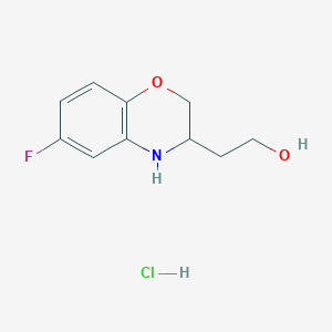 2-(6-fluoro-3,4-dihydro-2H-1,4-benzoxazin-3-yl)ethan-1-ol hydrochloride