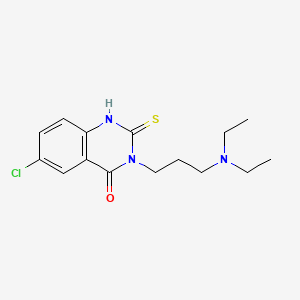 molecular formula C15H20ClN3OS B2445572 6-chloro-3-[3-(diethylamino)propyl]-2-thioxo-2,3-dihydroquinazolin-4(1H)-one CAS No. 422527-07-9